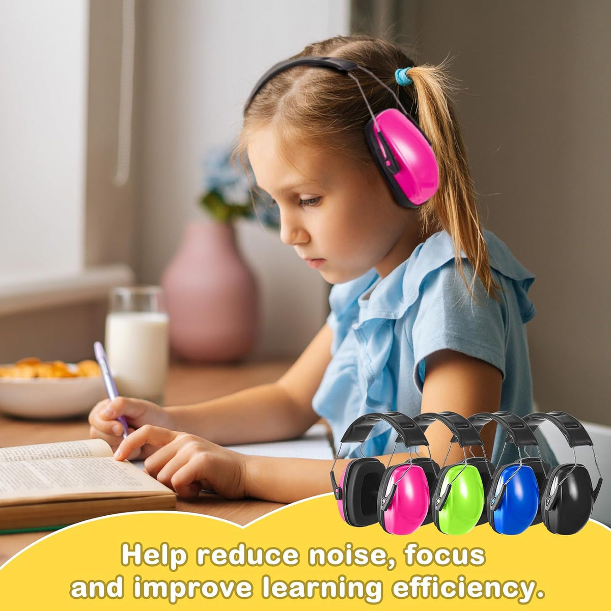 Amylove 12 Pcs Kids Ear Protection Noise Cancelling Headphones Ear Muffs Bulk 27db Adult Noise Reduction Hearing Earmuff(Universal Fit (kids & Adults),Fresh Style,Bright Color)