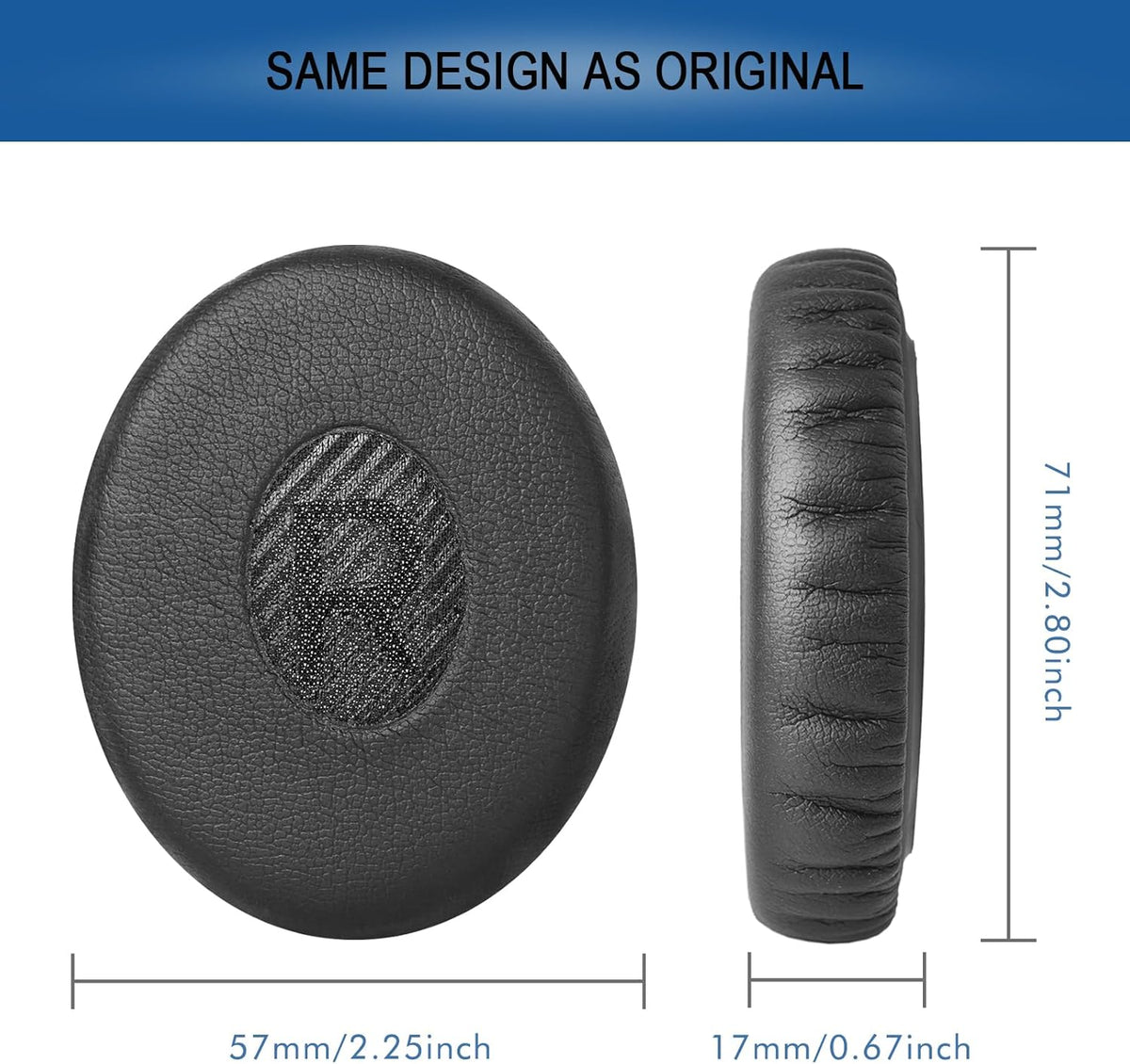 Ear Pads Replacement for Bose On-Ear 2 Headphones, GVOEARS Ear Cushion Pad for Bose OE2 / OE2i / SoundTrue/SoundLink OE Wireless Headphones, Durable & Longer Lasting (Black Pad)