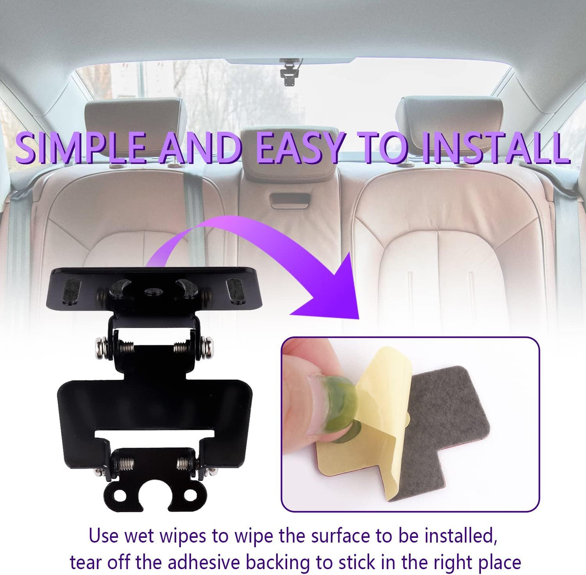 IHOTDER Universal Dash Cam Mount Bracket for Rear Camera Holder Rear Window Bracket Compatible with Most Car Rear