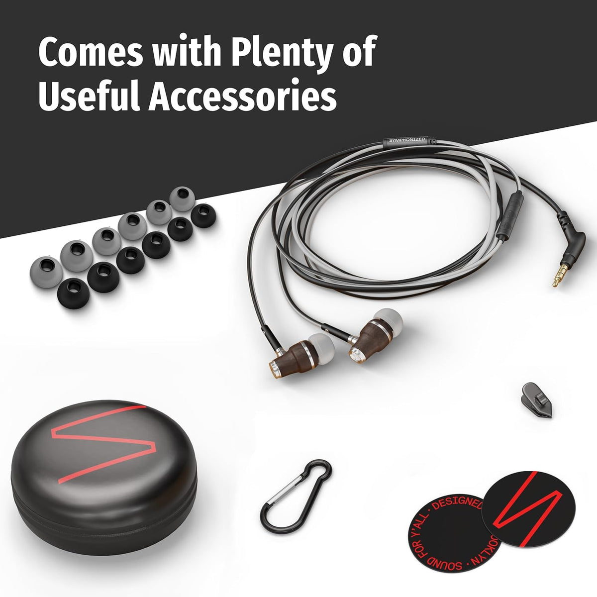 Symphonized Wired Earbuds with Microphone – 90% Noise Cancelling Ear buds with Mic, in Ear Headphones Wire for Computer & Phone, Earphones 3.5 mm Jack