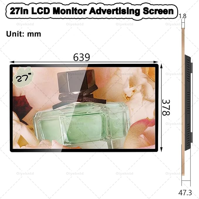 Outdoor Digital Signage Displays Wall Mount Commercial Digital LCD Billboard IP65 Waterproof for Restaurant/Bar/Food Truck/Store Remote Release/USB Release 32in