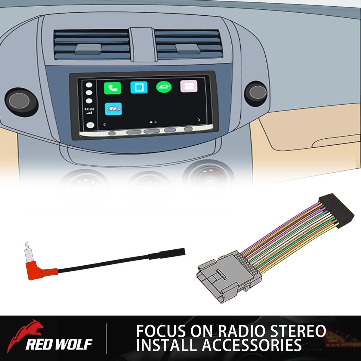 1986-2000 F150/250, RED WOLF Car Radio AMP Amplifier Integration Plug Wire Harness Compatible with Ford Mustang