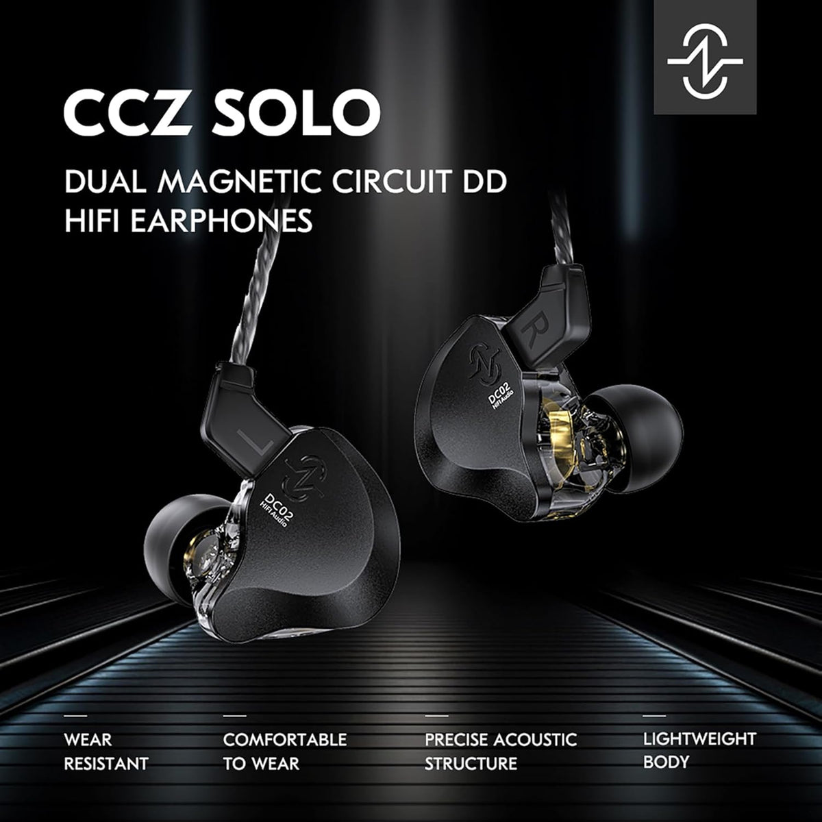 in Ear Monitor Headphones,CCZ DC02 Type-C IEM Earphone Dual Magnetic Circuit DD Wired Headphones,Professional Hifi Earphone,Stereo Sound Gaming Earbuds Headphone,CCZ In Ear Monitor for System