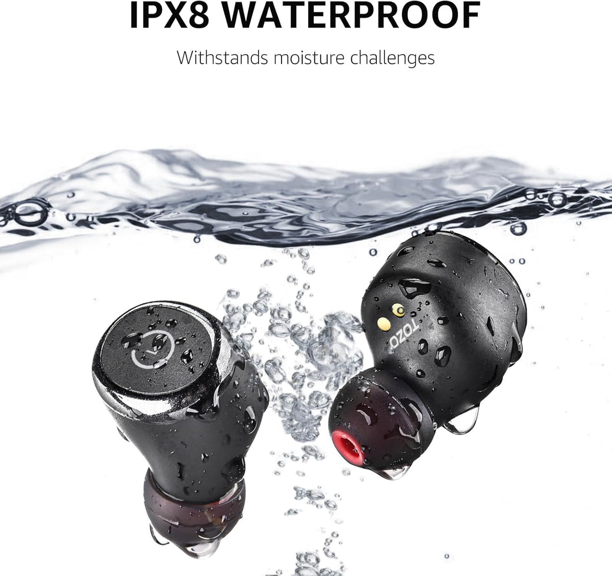 TOZO T10 Wireless Earbuds Bluetooth 5.3 Headphones, App Customize EQ, Ergonomic Design, 55H Playtime, Wireless Charging Case, IPX8 Waterproof Sound in-Ear Headset, 2025 New Version