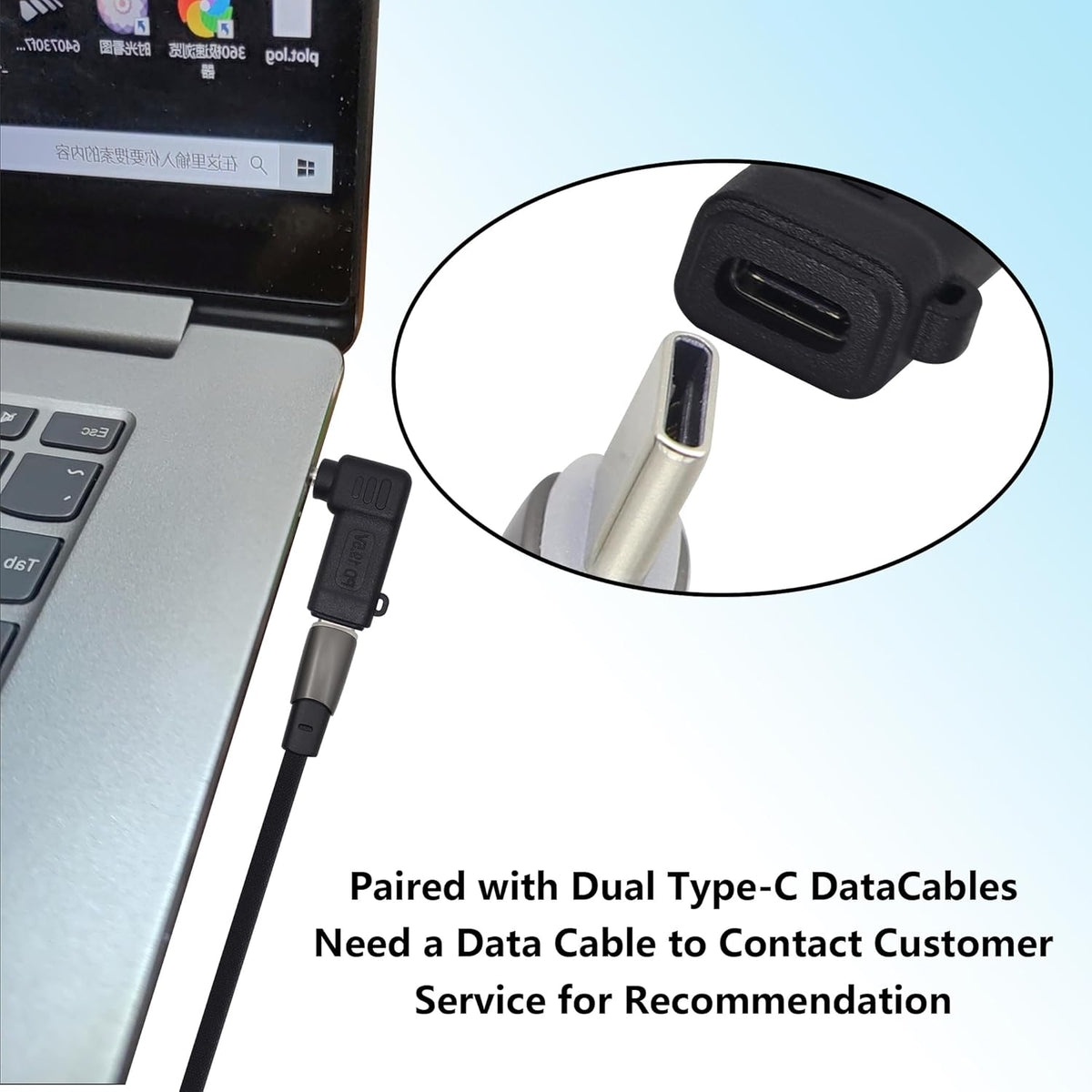 90W PD Power Charger Connector Adapter USB C to 4.5mm Laptop Charging Adapter Type C Female to DC 4.5 x 3.0mm Male Plug PD Power Charger Connector for H-P/De-ll[DP-4530]