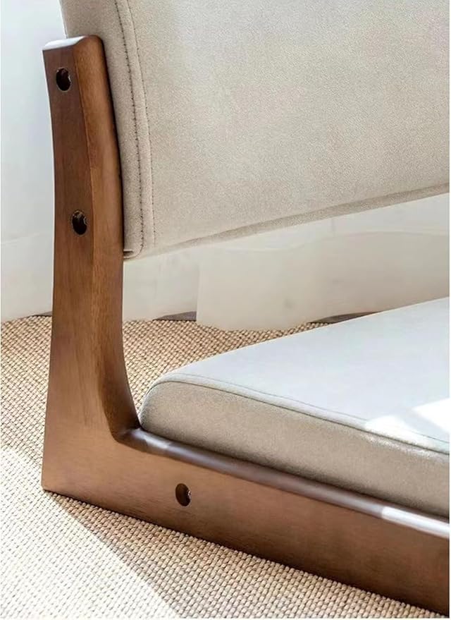 BTZHY Floor Chair Tatami Chair with Backrest Meditation Floor Chair Portable Legless Chair Wood Lazy Sofa Floor Window Balcony Living Room Chair(Smoke Grey 1)