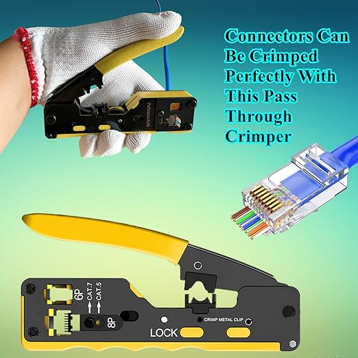 Gaobige 100-PACK Cat5 Cat5e Cat6 RJ45 Pass Through Connectors Ends