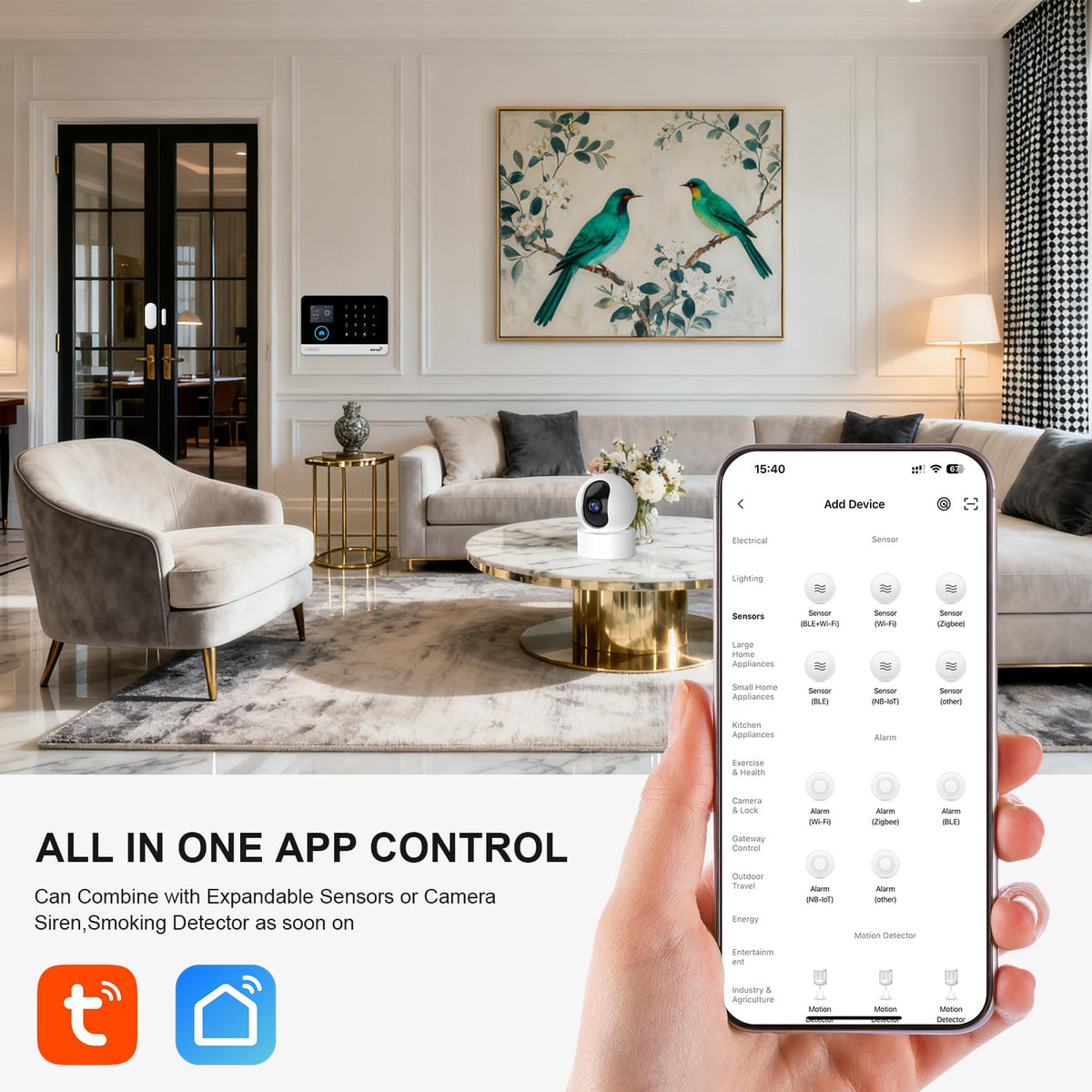 PGST Wireless Alarm System,WIFI/4G Home Security Systems with DIY Expandable Door and Motion Sensor,Tuya APP Instant Alerts,Compatible