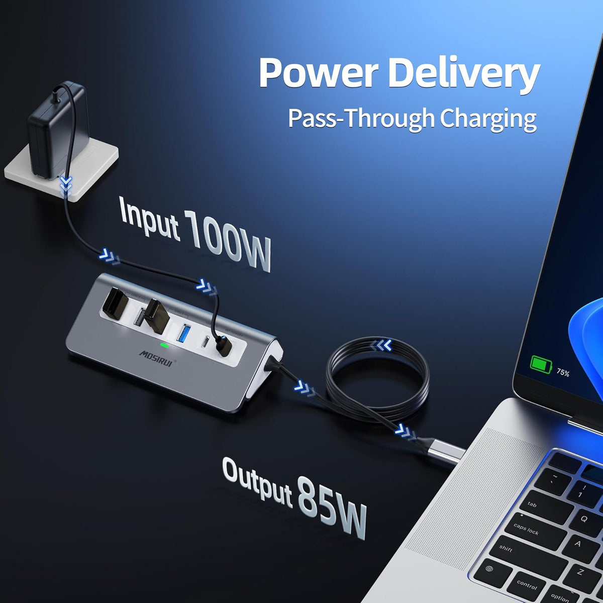 USB C Hub,Mosirui 9 in 1 USB C Hub Multiport Adapter with 4K HDMI,Type C 3.0 5Gbps,USB A 3.0/2.0,PD 100W, SD/TF Card Reader,USB C Dock for MacBook Pro/Air,iPad,iMac,iPhone,HP,Dell and More (3.3 Ft)
