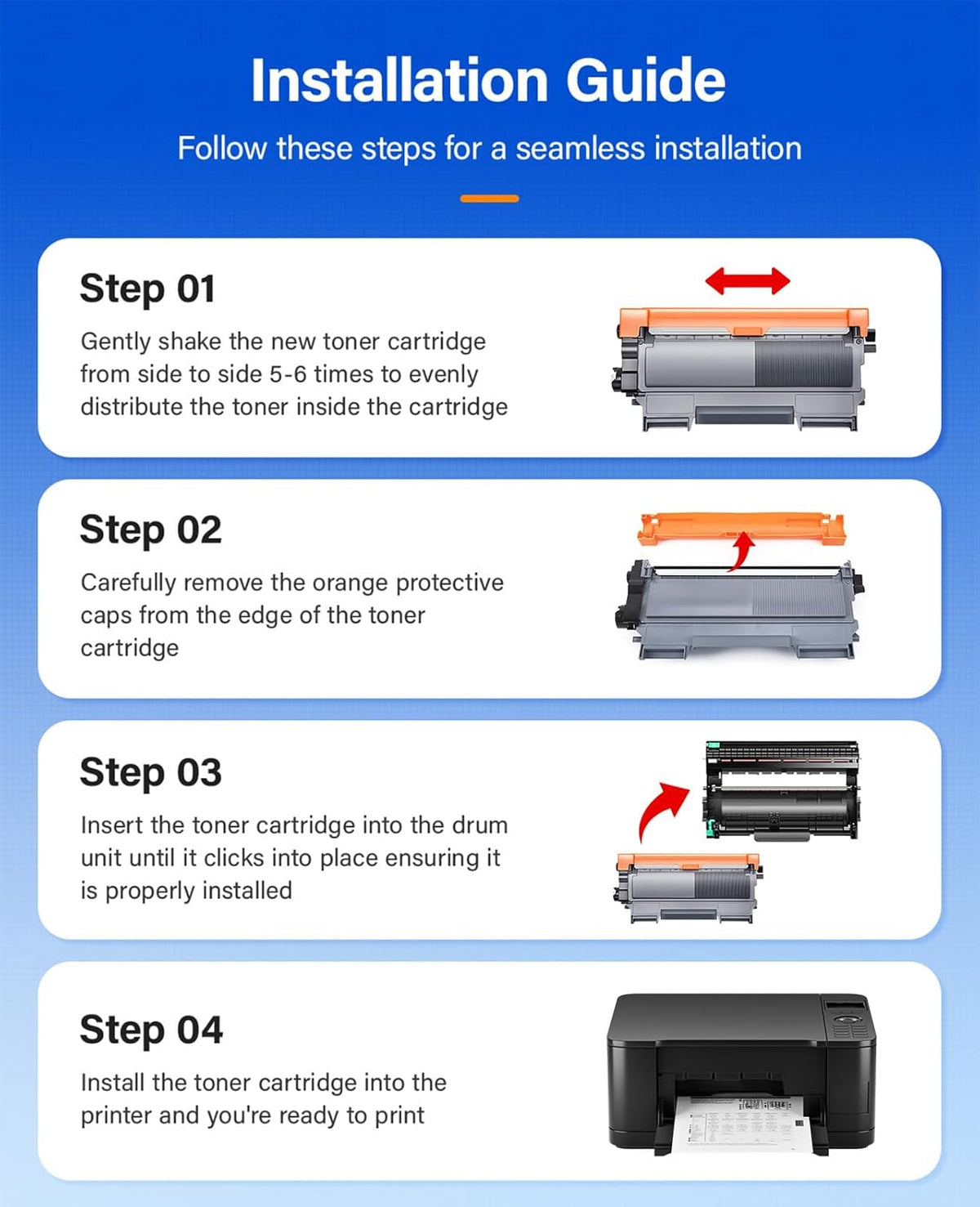 TN450 Black Toner Cartridge 2-Pack Replacement Compatible for Brother TN-450 450 Toner HL-2270DW HL-2280DW HL-2230 MFC-7360N MFC-7860DW DCP-7065DN Intellifax 2840 2940 MFC-7240 HL-2240D Printer Ink