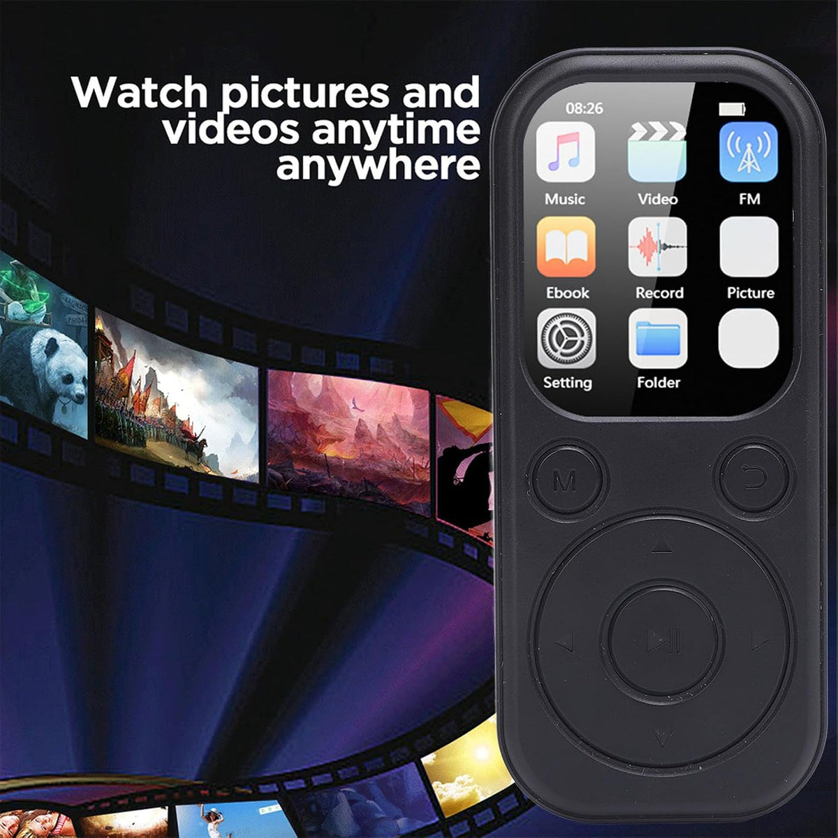 Bewinner 5.4 MP3 2.01 Inch 128GB 500mAh 32G Bluetooth Player with HiFi Sound, IPS Screen, Supports Memory Card