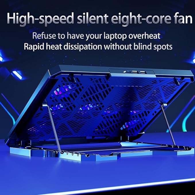 Laptop Cooling pad for Hp HP Pro x2 410 G1 Gaming laptops Laptop Cooler with 8 Fan Adjustable Speed 5-Level Height Adjustment Mute Silent2 USB-A PortBuilt-in Phone Stand