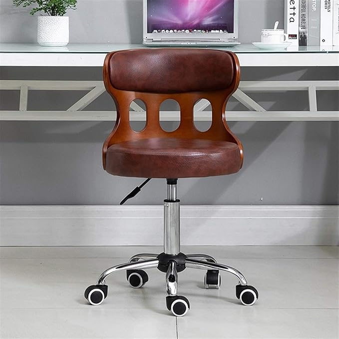 Mlaea Comfy Swivel Task Chair TV Station Lounge Laboratory Chair with Back Support Gaming Club Bar Chair Adjustable Height 40 * 44-54CM(Color:#4)