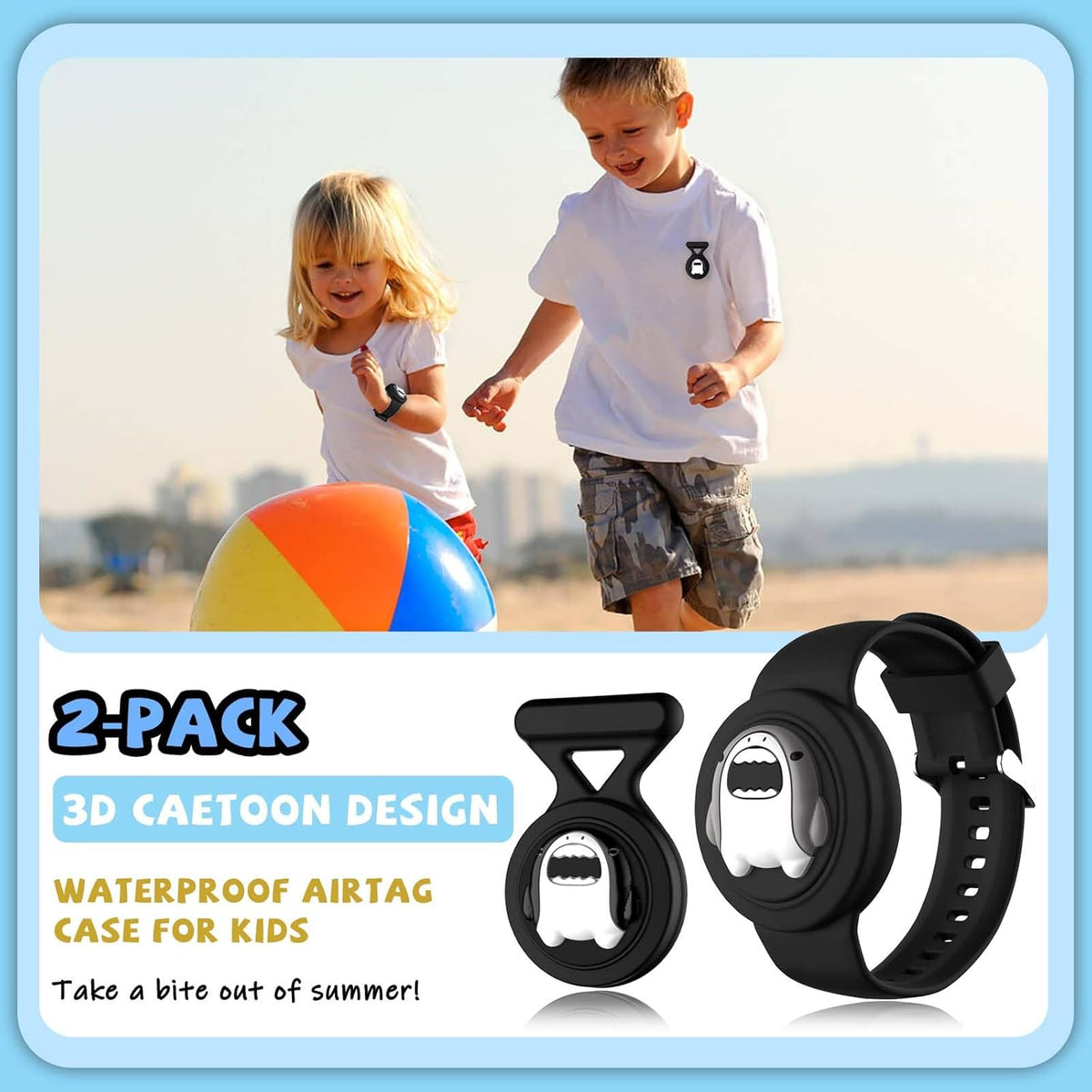 [2in1] for AirTag Bracelet & AirTag Holder with Pin - Kids Airtag Case and Kids Air Tag Bracelet Waterproof Air tag