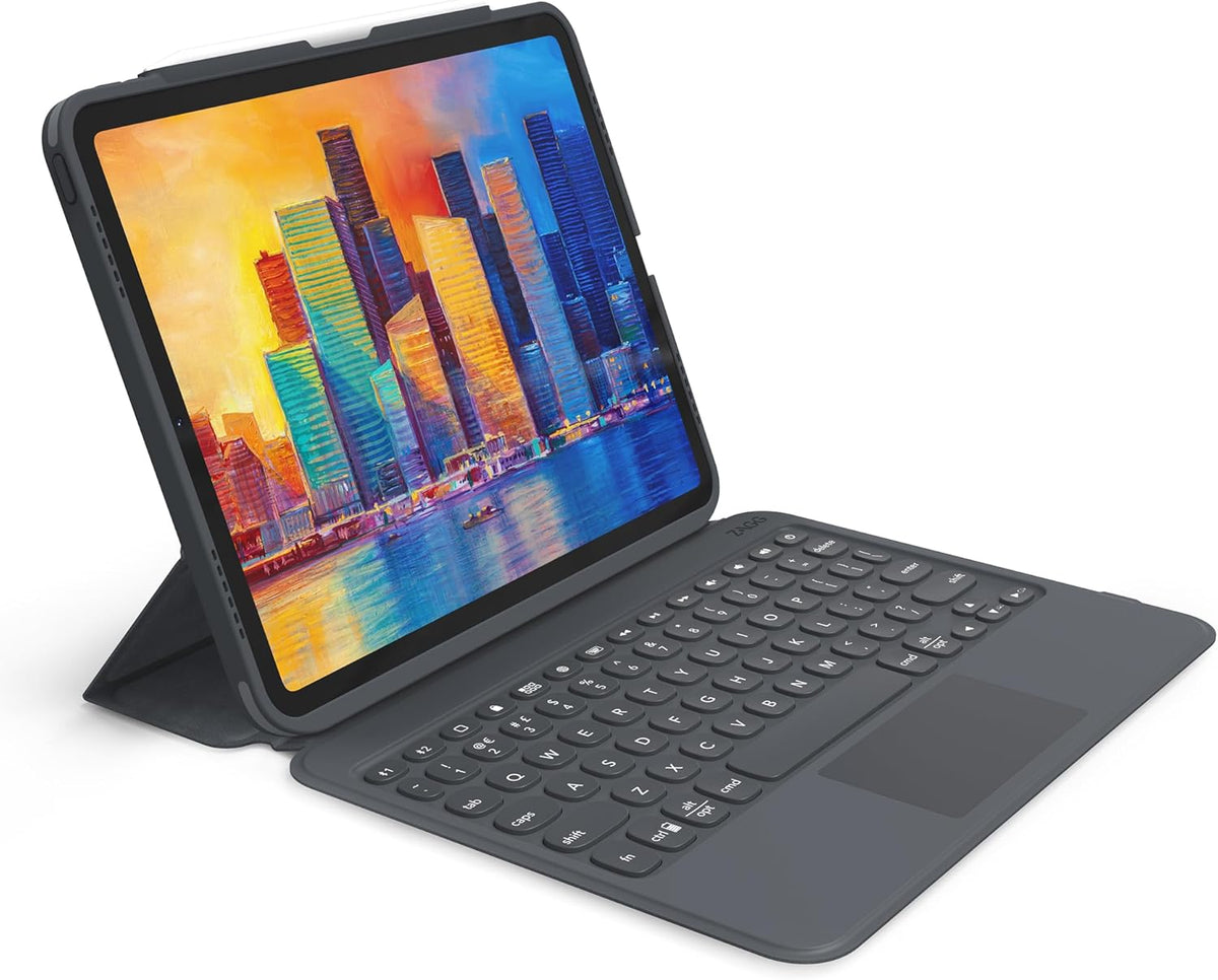 ZAGG Pro Keys Wireless Keyboard with Trackpad and Detachable Case - Compatible with The Apple iPad 10.2"(Gen 9,8,7) - Charcoal