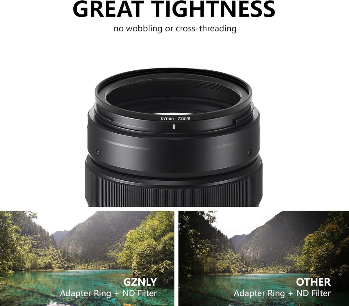 GZNLY 55mm 46mm (55mm-46mm) to Step Up Ring Filter Adapter Black Metal Step up Adapter Rings Compatible with All Brand