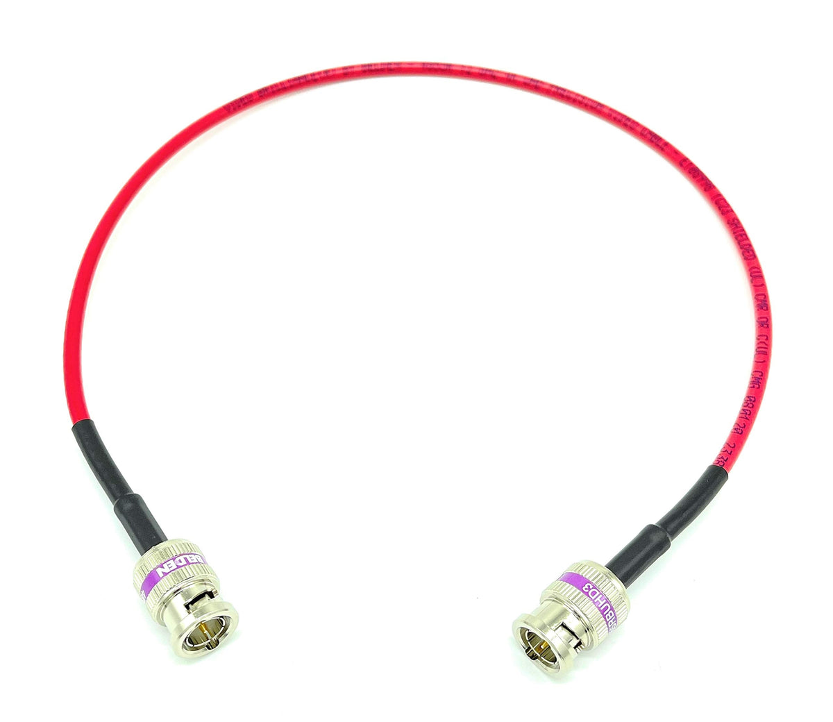 AV-Cables 12G 4K HD SDI BNC - BNC Cable 4855R Mini RG59 (25ft, Red)