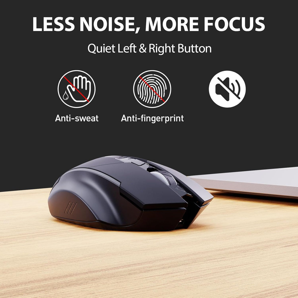 INPHIC 2.4G 6 2400DPI 4 Wireless Mouse Rechargeable, [Battery Level Visible], Silent Click USB Cordless Mouse
