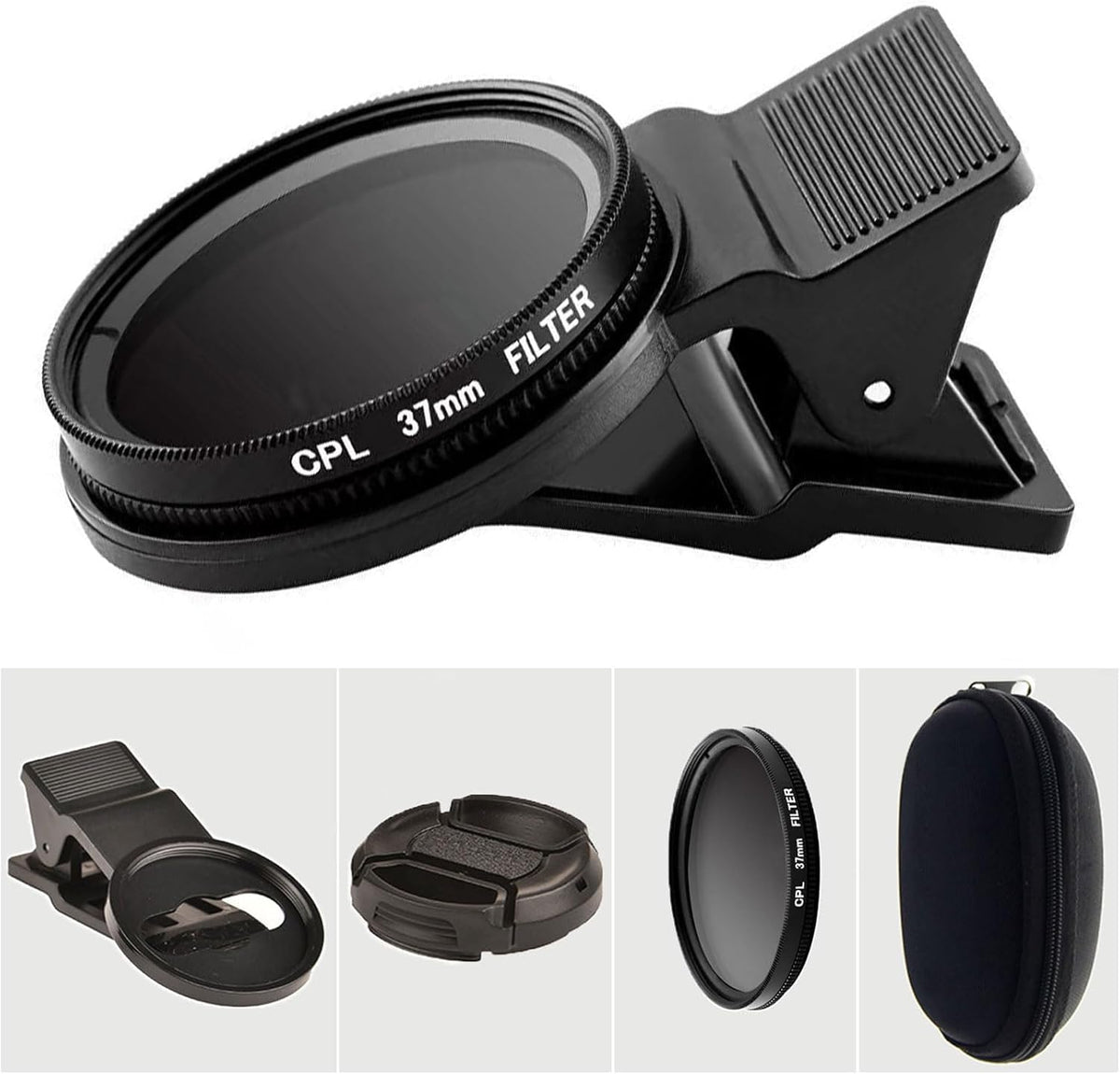 37mm CPL Phone Camera Lens, Universal Phone Camera Polarizer Filter Clip-On Mobile Polarizer Lens, Polarized Lens Compatible with Most Mobilephone Models