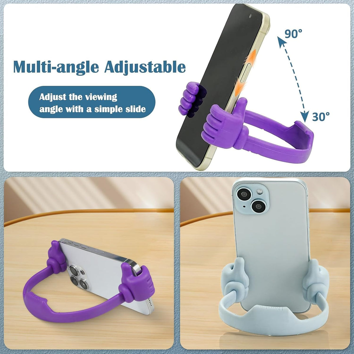 Honsky Thumbs up Cell Phone Stand,Stocking Stuffers Idea,Ok Stand Tablet Stand Cradle for Desk,Smartphone Cellphone Mobile Phone Tablets - Universal Adjustable Flexible - Light Yellow
