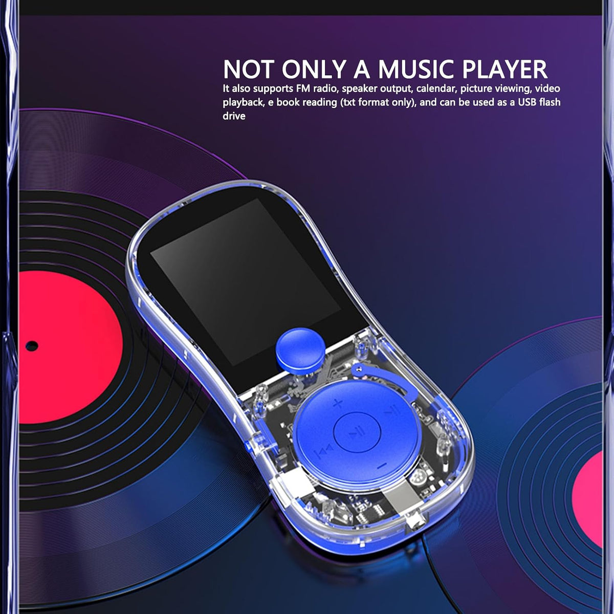 GOWENIC MP3 MP3 MP4 4.2, 64GB Player, Player with Bluetooth HiFi Lossless Audio Quality, FM Radio, E Book Reader