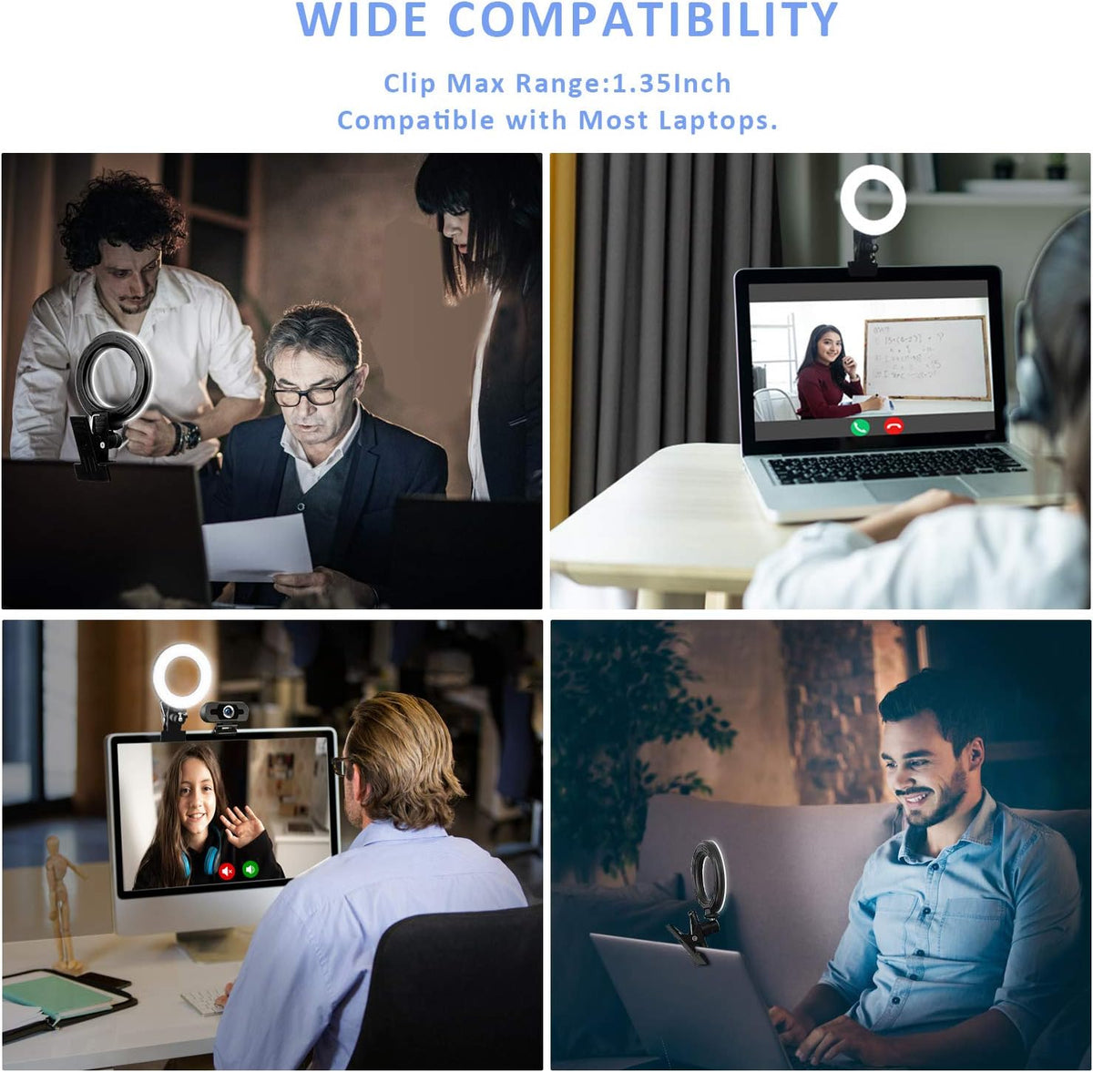 Cyezcor Video Conference Lighting Kit, Ring Light for Monitor Clip On,for Remote Working, Distance Learning,Zoom Call
