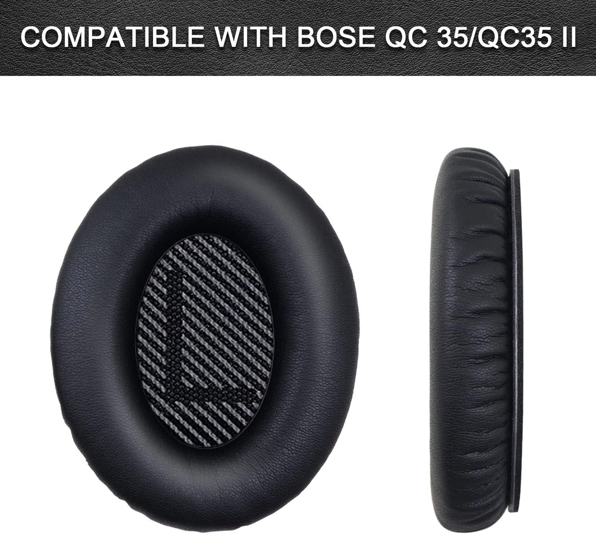 Replacement Ear Pads for Bose QuietComfort 35 35 II 15 25(qc 35 25 15/QC35 ii), Headphone Ear Covers, High Density Memory Cotton, Soft Leather, Adaptive Noise Isolation Headphones Pads Cushions