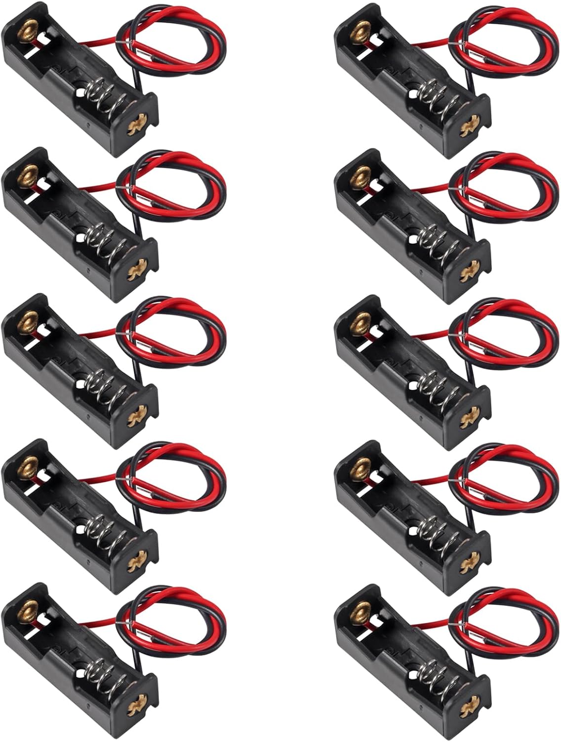 AEDIKO 10pcs A23 23A 12V Battery Holder Battery Holder with Wire Battery Holder Spring Clip Case Black Plastic Housing