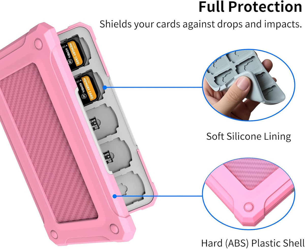 Anyskill 40 20 20 Memory Card Case with Slots for Micro SD SDXC SDHC TF Cards and SD SDXC SDHC Cards, SD Card Holde