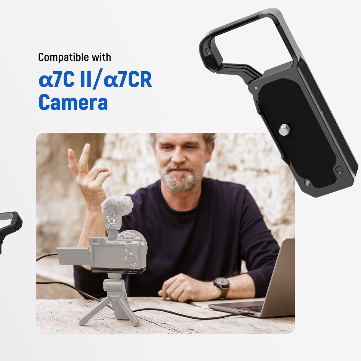 NEEWER Baseplate for a7C II/a7CR, Formfitting Arca Type Camera Bottm Plate with 1/4" & 3/8" Threads Compatible with Sony a7C II a7CR DJI RS4 PRO RS3
