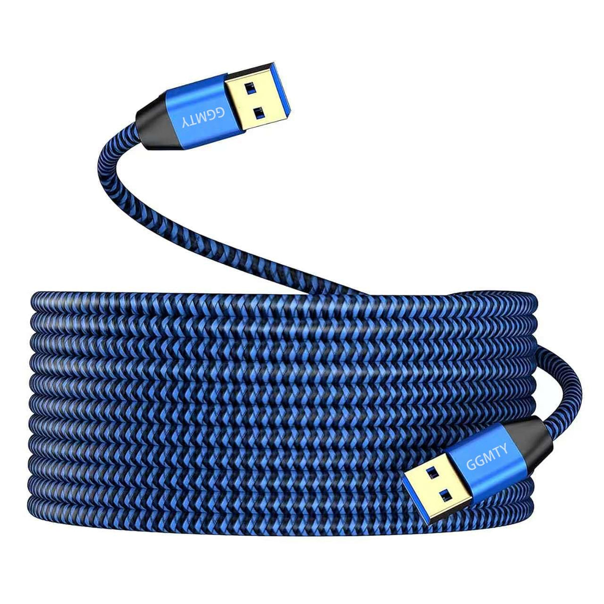 GGMTY 25FT, 3.0 USB to USB Cable Extreme Long Durable Braided USB Male to Male Type A to Type A Cable Data Transfer