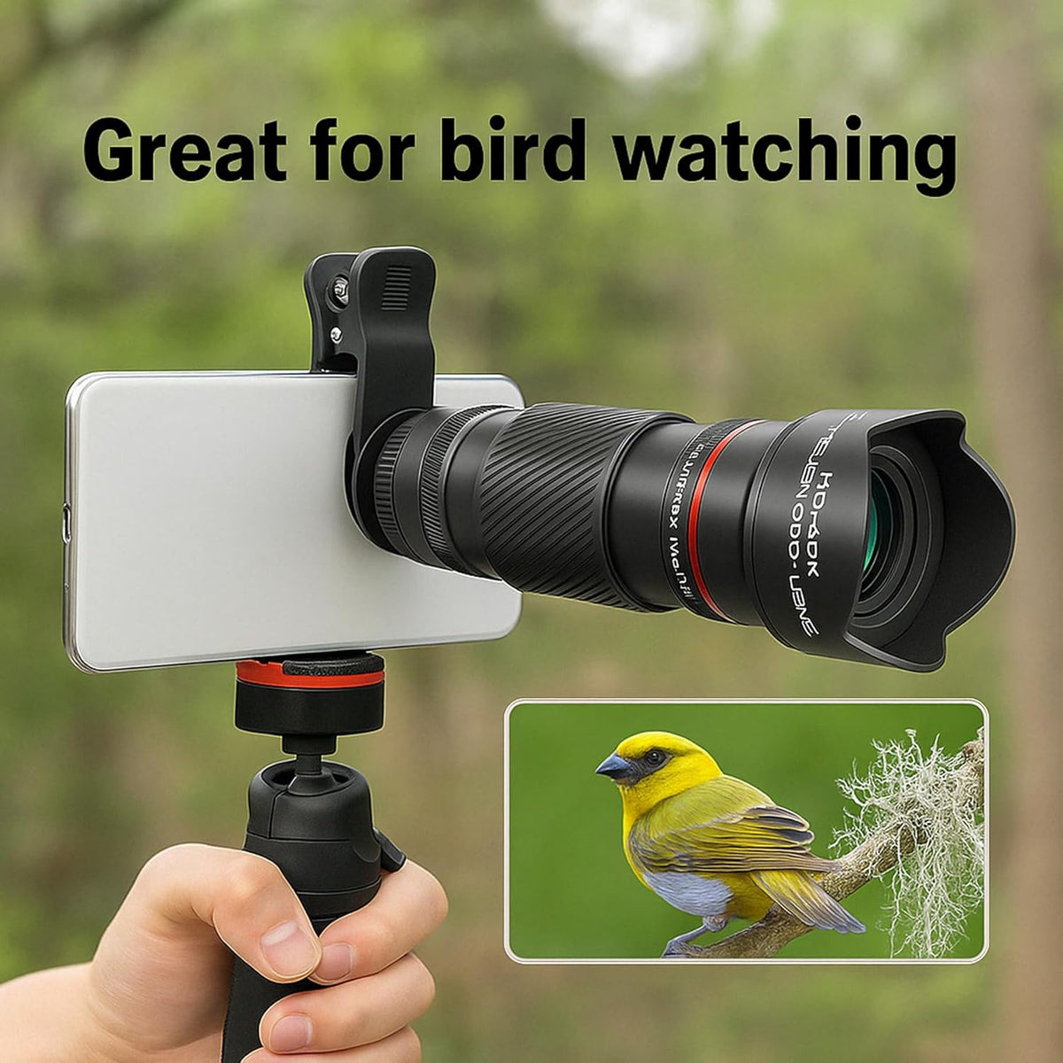 28X Telephoto Lens for iPhone Android Phones, 2-in-1 Mobile Phone Camera Lens Kit with Universal Clip, HD Magnifier for Smartphone Photography - Compatible with All Smartphones