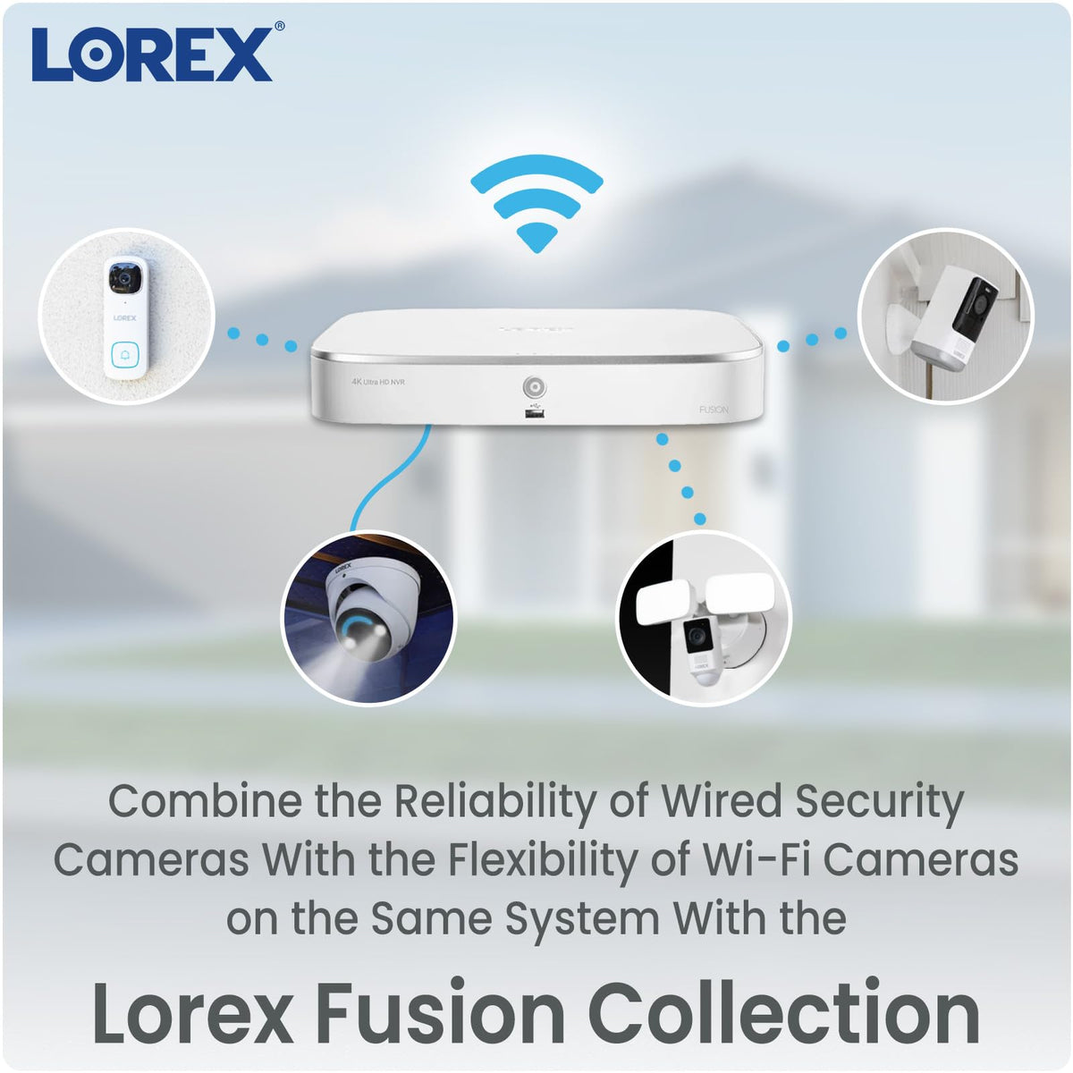 Lorex 2K Indoor/Outdoor Spotlight Camera with Color Night Vision, 2-Way Talk, Person Detection, White (White)