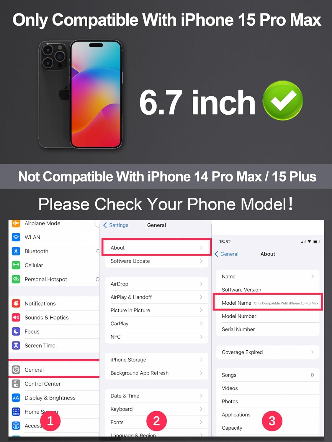 Compatible for iPhone 15 Pro Max Privacy Screen Protector 6.7 inch, Anti Spy Anti Blue Light HD Tempered Glass Screen Protector Easy Installation, Case Friendly, 2 Pack Black