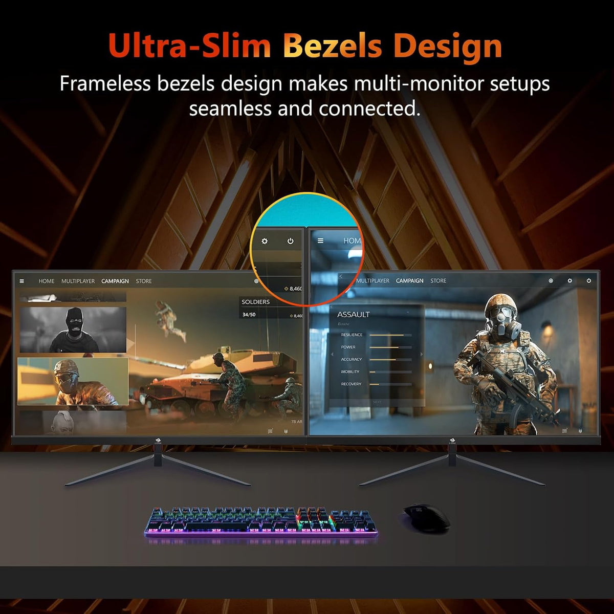 Z-Edge 24.5 inch 240Hz 165Hz 144Hz Gaming Monitor, FHD 1080p, MPRT 1ms, VA Monitor Gaming, 350nits, 16.7M Colors, 5000:1 Contrast, UG25I Frameless Bezel, DP x1, HDMI x2