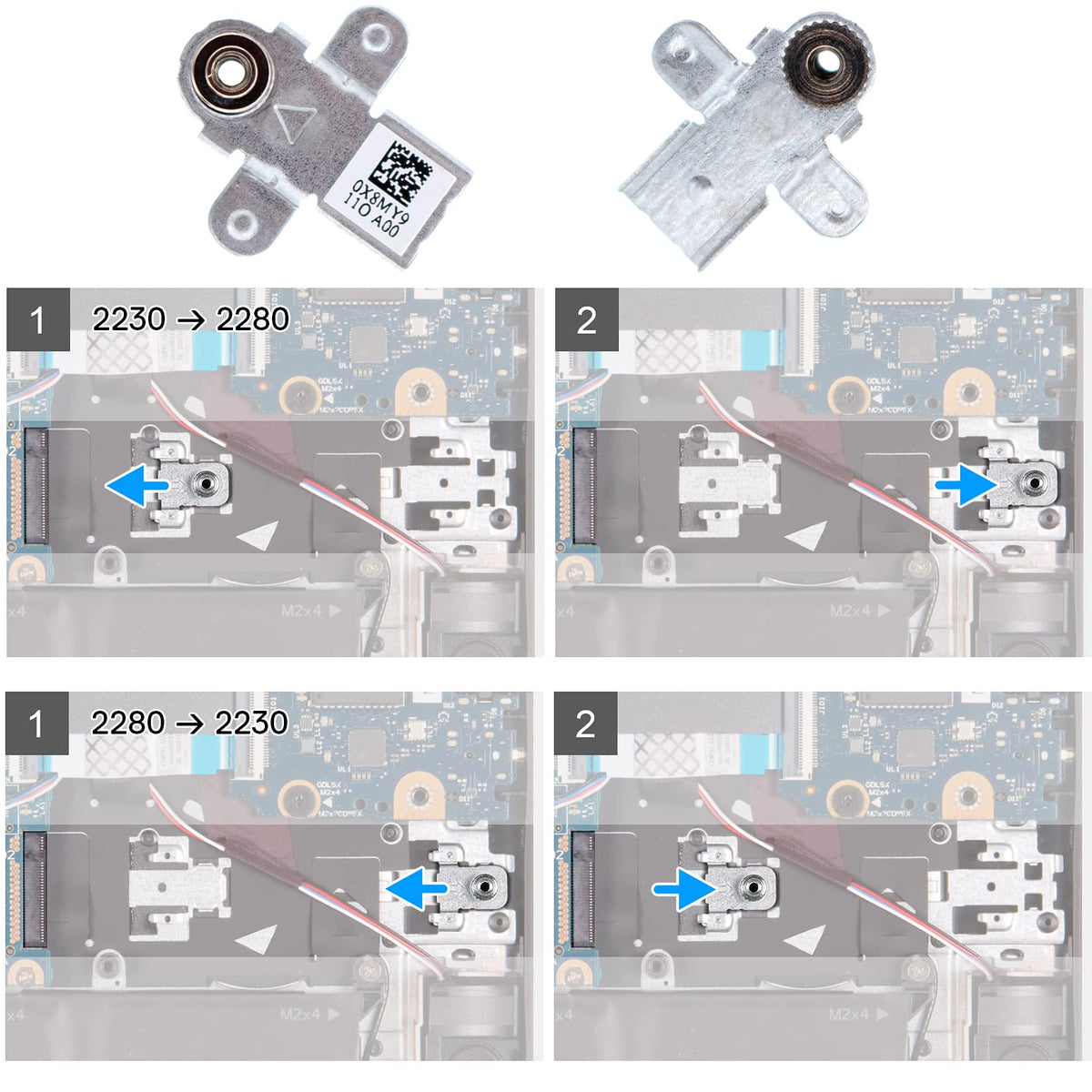 Deal4GO M.2 SSD Support Bracket Solid-State Drive Mounting Metal X8MY9 0X8MY9 for Dell G15 5510 5511 5515 2021