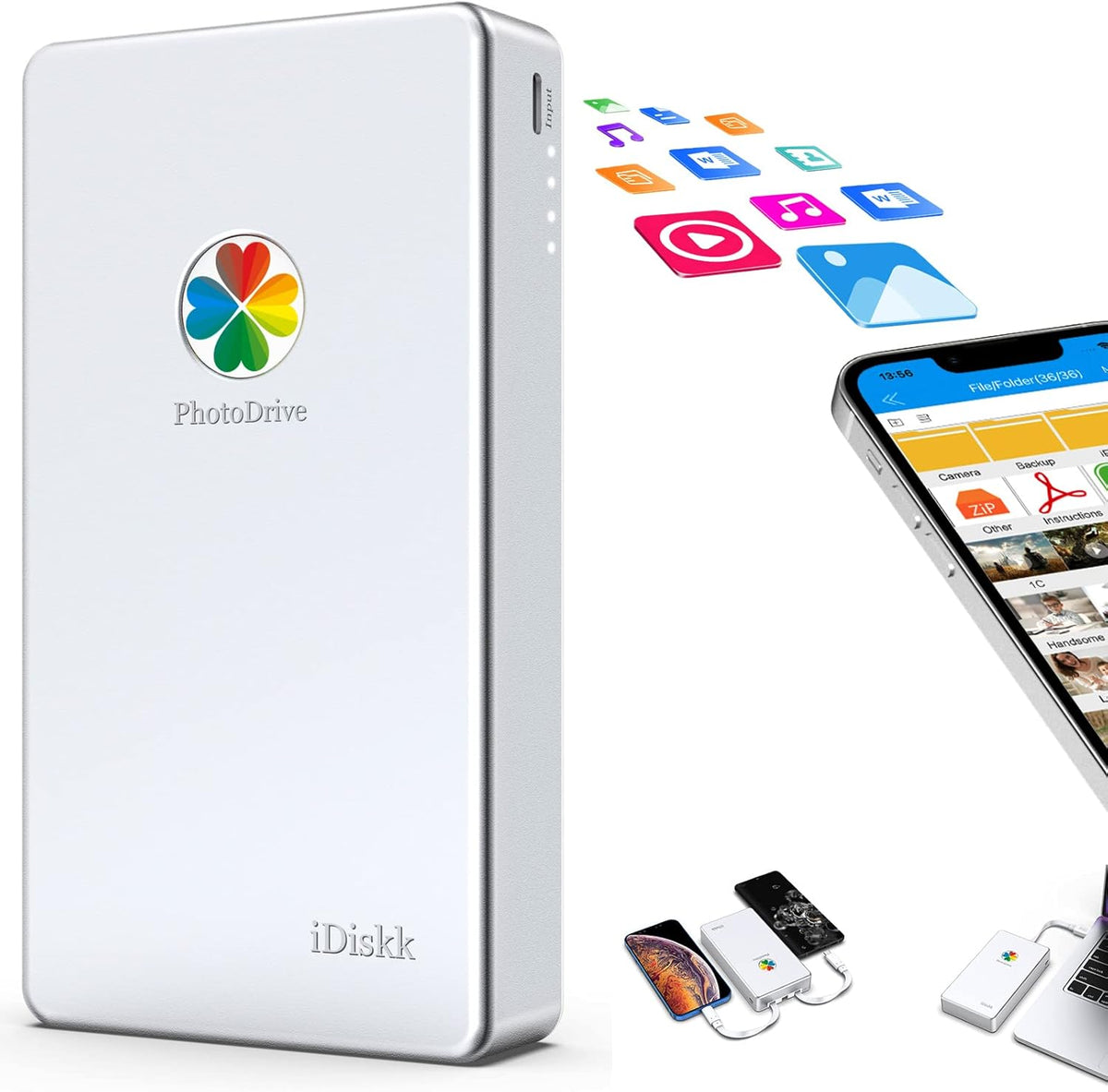 iDiskk App-le Certified 1TB for iPhone 15 and iPhone 16 External Hard Drive for iPhone Photos Videos,iPad, MacBook,Compatible with iOS & Android, Store Music, Documents Files for All Devices