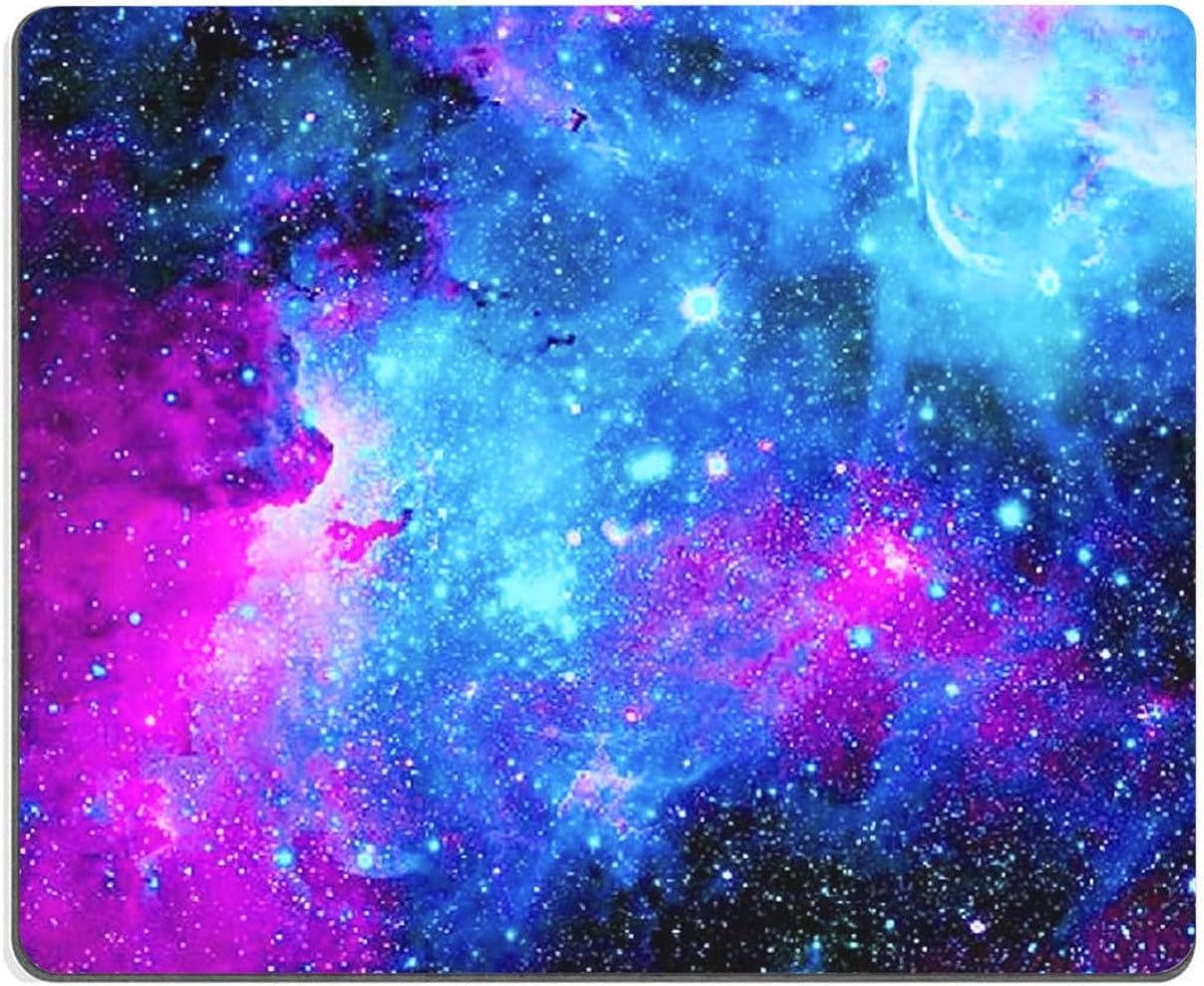 Mouse Pad, Square Anti-Slip Rubber Mousepad for Gaming Office Laptop Computer PC Men Women Kids, Cute Custom Pattern, Galaxy Nebula Universe Space
