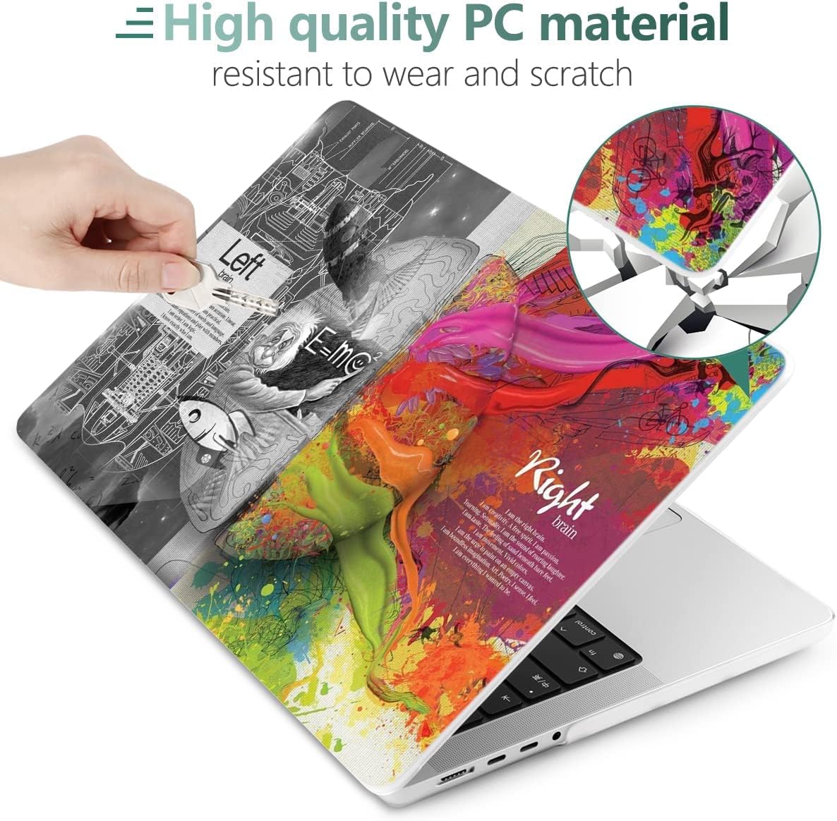 DONGKE for M4 MacBook Pro 16 Inch Case 2024 2023 2021 A3403 A3186 M3 A2991 M2 A2780 M1 A2485 Pro/Max Chip, Plastic Hard Shell Case & Keyboard Cover for Mac Pro 16 with Touch ID, Right & Left Brain