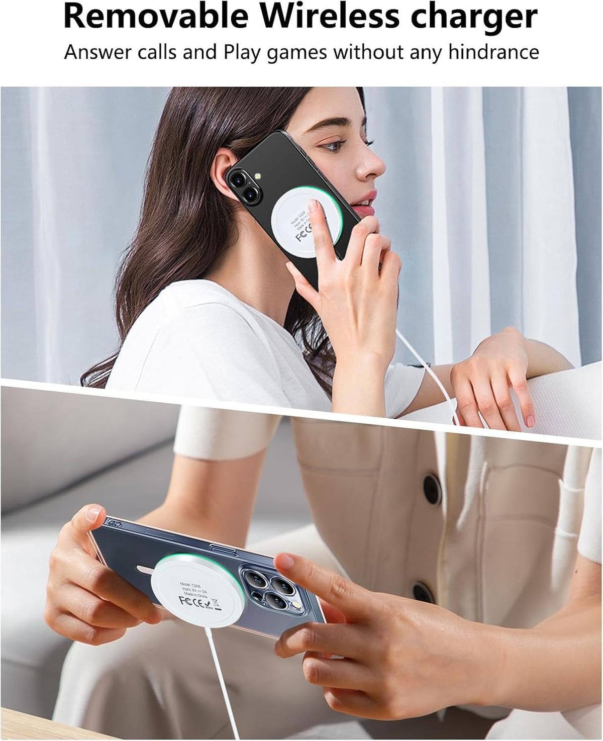 Magnetic Wireless Charger Stand Certified 15W Fast Mag-Safe Charger with Sleep-Friendly Indicator Light for iPhone 16/15/14/13/12 Series Convertible Magnet Wireless Charging Station/Pad for AirPods