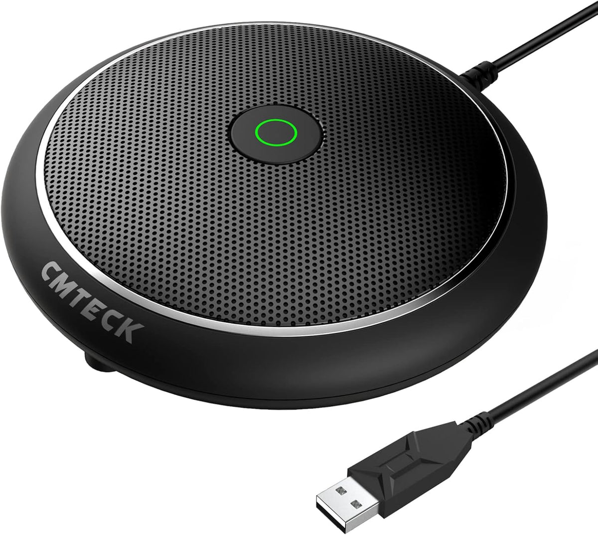 CMTECK Conference USB Microphone, Computer Desktop Mic with Mute Function, Omnidirectional Condenser PC Mic for Video,Streaming, Skype, Plug & Play Compatible with MacOS X Windows (No Speaker)
