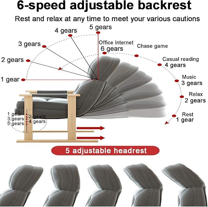 Office Chair Gaming Chair Computer Chair Desk Chair Game Chair Upholstered Executive Chair for Home Work AdultsHigh Back Computer Chair with Adjustable Backrest HeadrestErgonomic