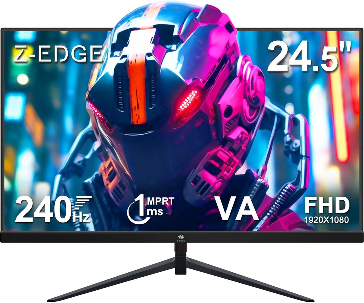 Z-Edge 24.5 inch 240Hz 165Hz 144Hz Gaming Monitor, FHD 1080p, MPRT 1ms, VA Monitor Gaming, 350nits, 16.7M Colors, 5000:1 Contrast, UG25I Frameless Bezel, DP x1, HDMI x2