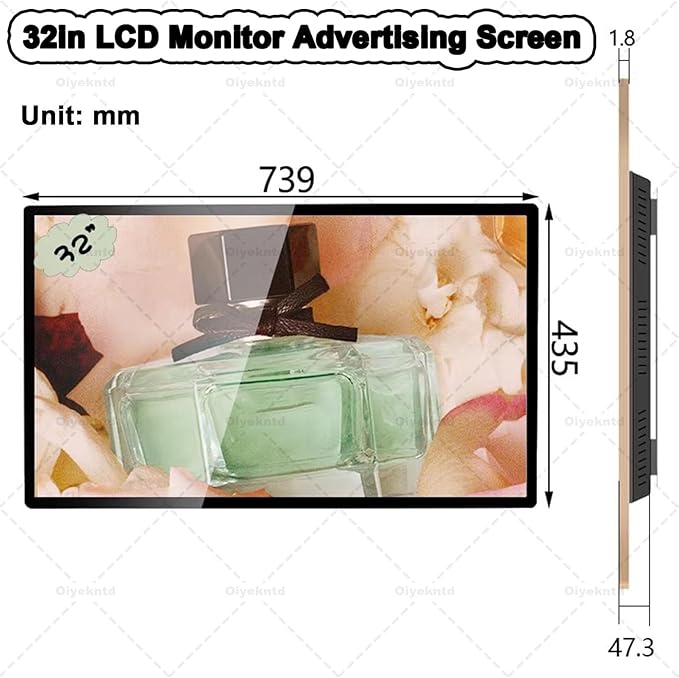 Commercial Digital Signage Display Advertising Media Player Portrait and Landscape Digital Signage Player Smart Split Screen for Restaurants Cafes Salons &amp Shops 43in