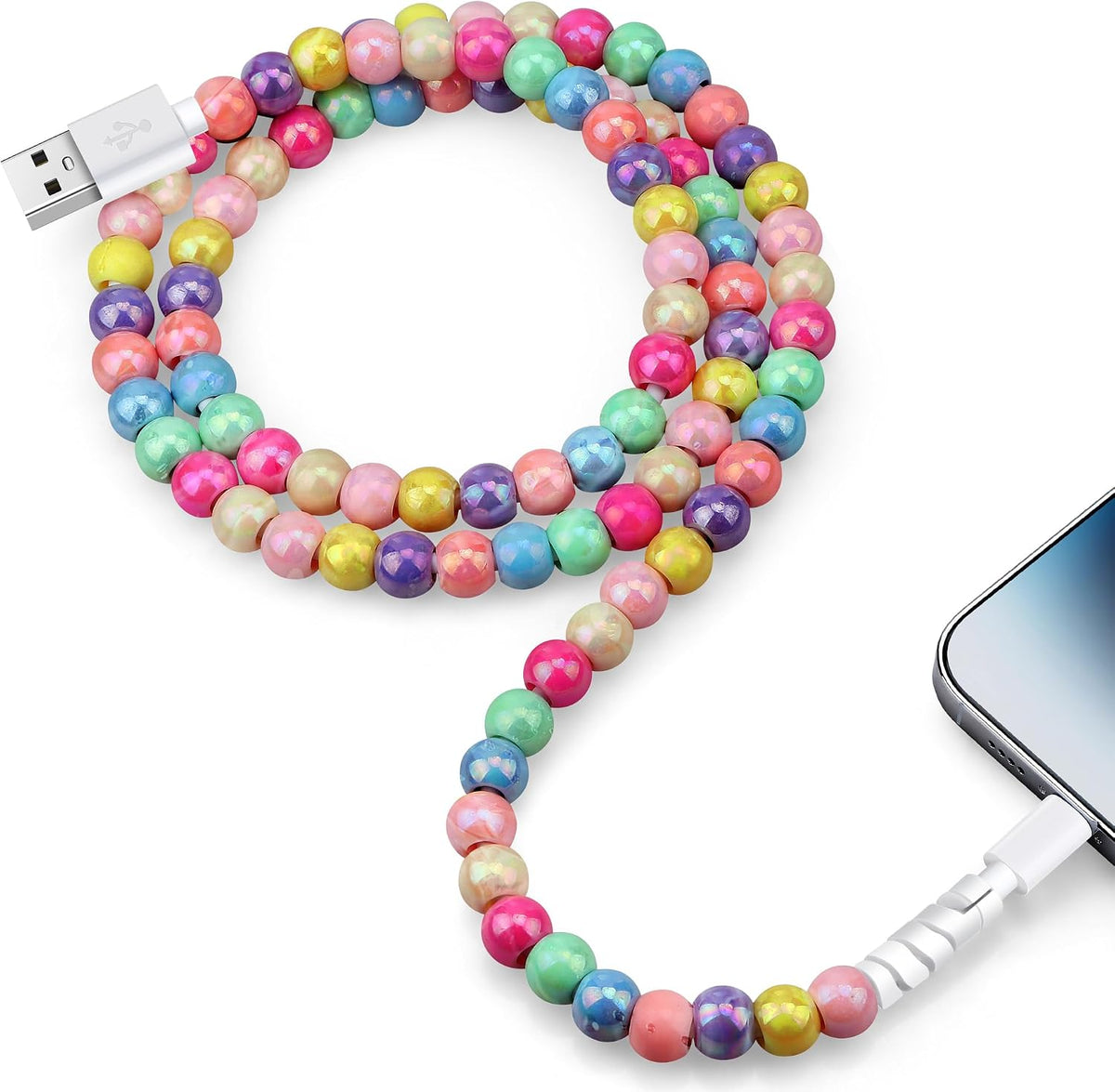 66W 3.3FT 14 13 12 11 8 7 6 Aolcev for iPhone Charging Cord Fast Charger Cable MFi Certified Cute Beaded Phone Charger