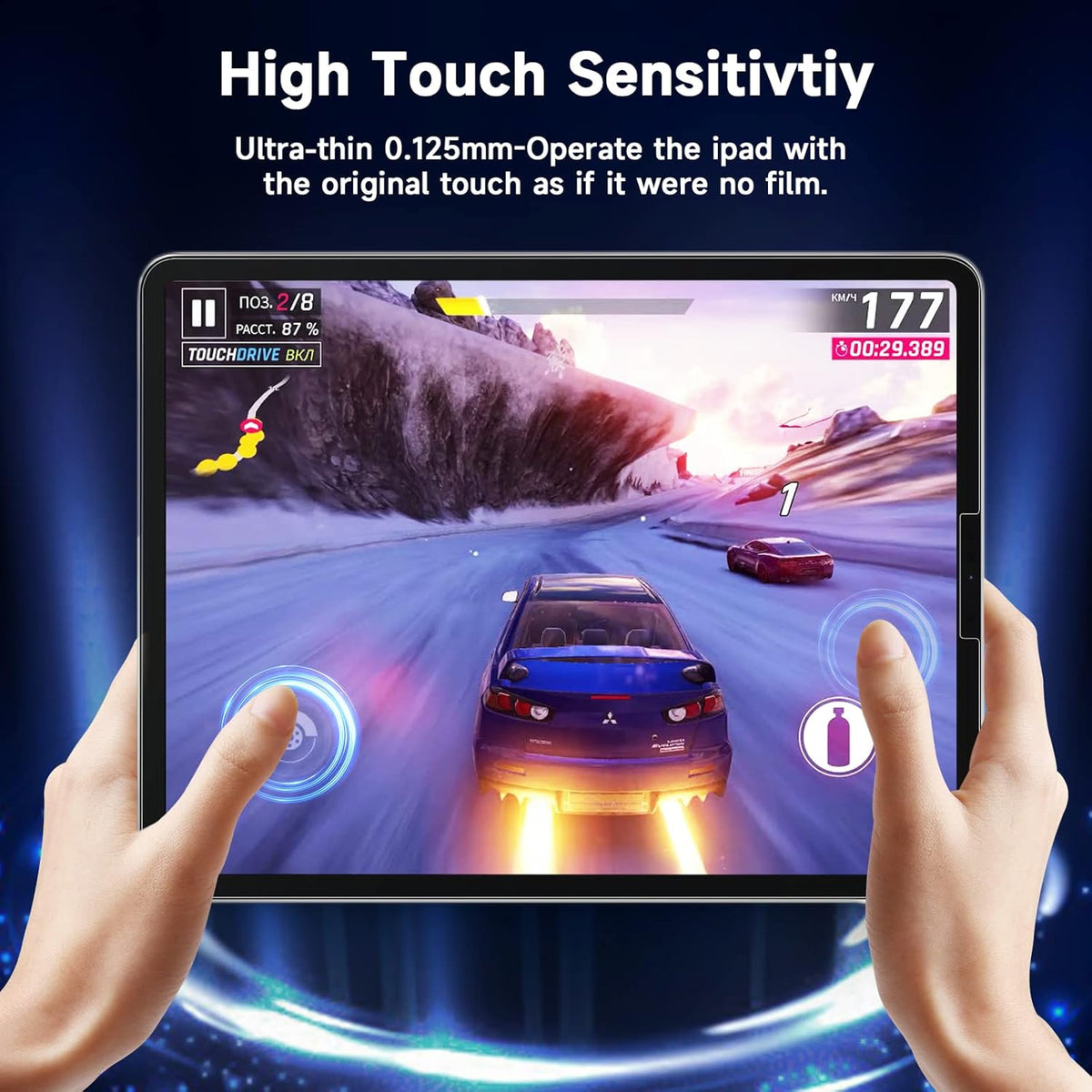 [2 Pack] Anti Blue Light Paper Screen Protector Compatible with iPad Pro 12.9 2022/2021/2020 (6th/5th/4th Generation), Anti Glare Matte iPad Pro 12.9 Screen Protector, Anti Scratch,High Sensitivity,Ultra HD