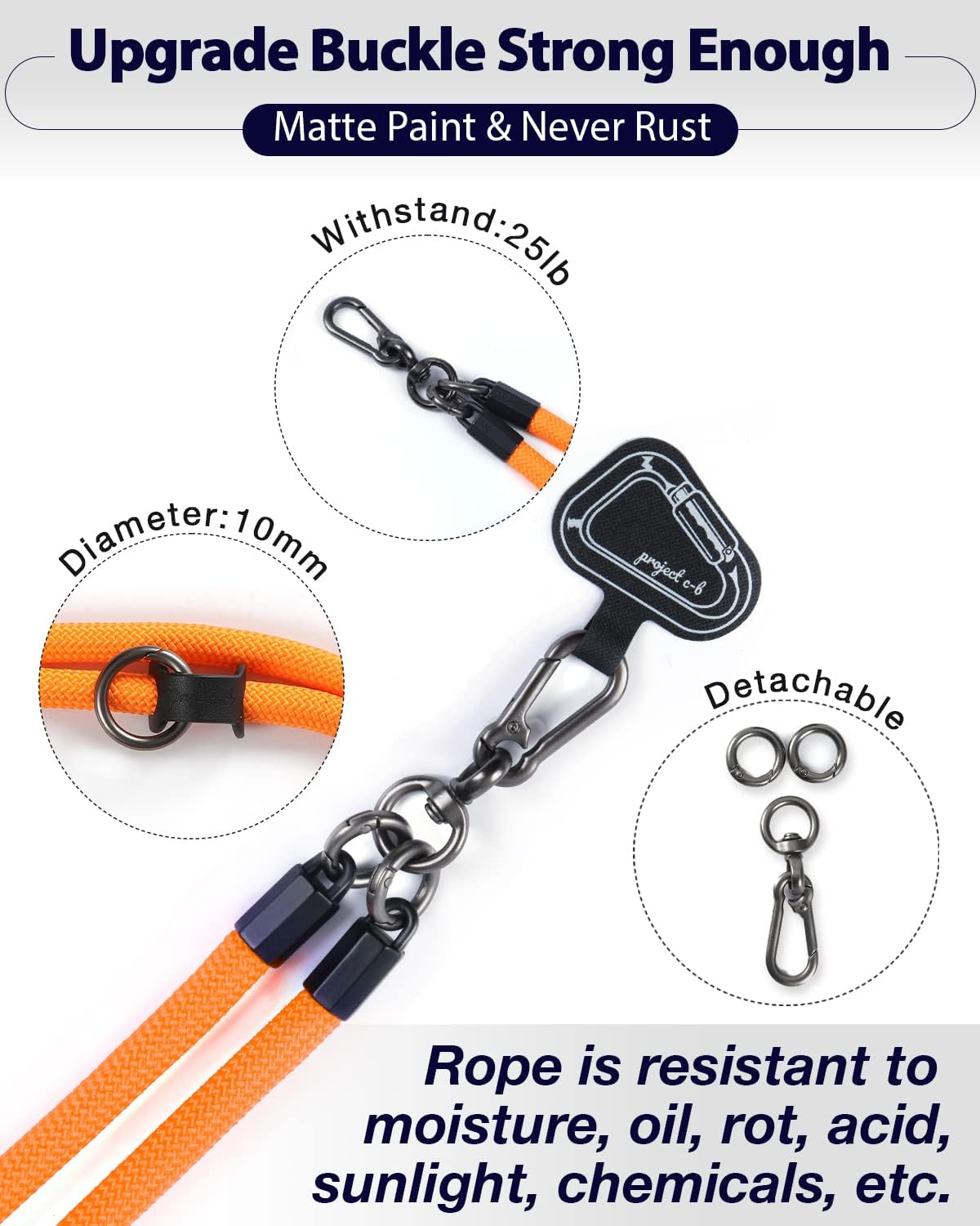 project-cb Cell Phone Lanyard ×1, Tether Tab ×2, Universal Adjustable Phone Strap, Crossbody, Neck Phone Lanyard, Rope Strap