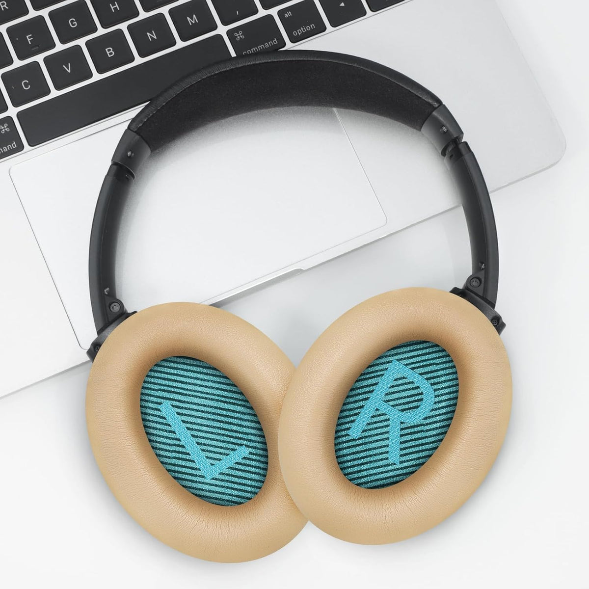 Headphones Replacement Ear Pads, Protein Leather earpad Cushions for Bose AE2/QC15/QC25 Headphones, Replacement Earpads, Softer Memory Foam - Apricot