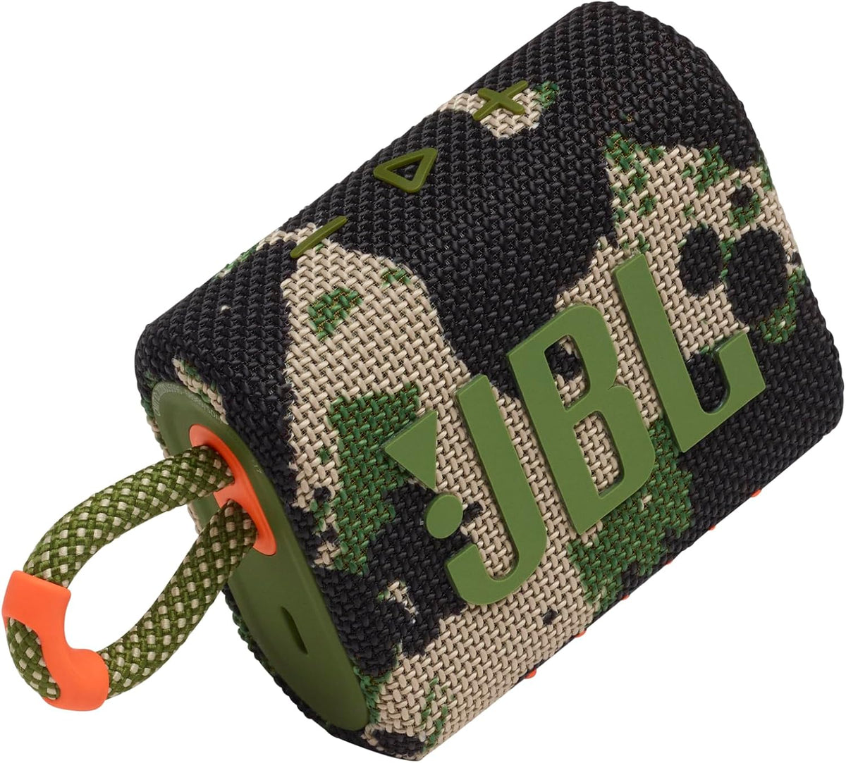 JBL Go 3 - Portable Mini Bluetooth Speaker, big audio and punchy bass, IP67 waterproof and dustproof, 5 hours of playtime, speaker for home, outdoor and travel (Camo)