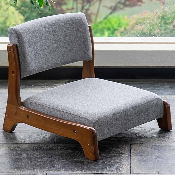 BTZHY Floor Chair Portable Floor Chair Legless Japanese-Style Tatami Chair with Back Support Foldable Meditation Floor Chair Lazy Chair with Bay Window for Living Room Bedroom